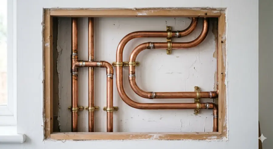 Copper pipework